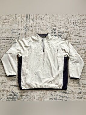 PING 1/4 Zip Pullover Lightweight Jacket Mens XL cream/black removable sleeves